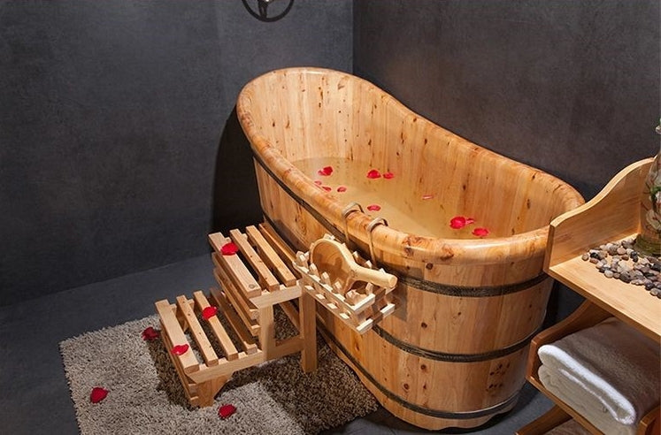 Baignoire style japonais en bois "ofuro" ZEN